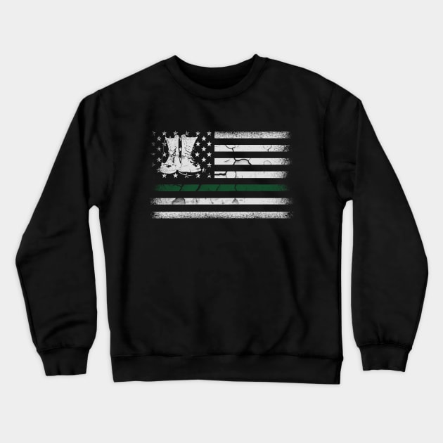 Army Shirt U.S Flag Patriotic Military Army Mens Crewneck Sweatshirt by Otis Patrick